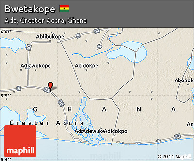 Shaded Relief Map of Bwetakope