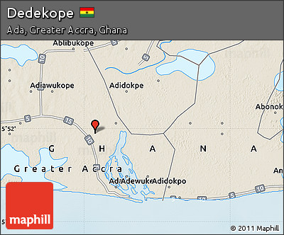Shaded Relief Map of Dedekope