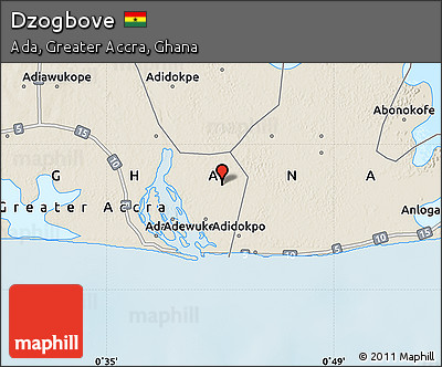 Shaded Relief Map of Dzogbove