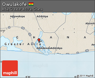 Shaded Relief Map of Owulakofe
