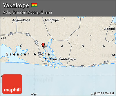 Shaded Relief Map of Yakakope