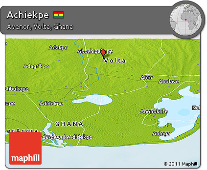 Physical Panoramic Map of Achiekpe