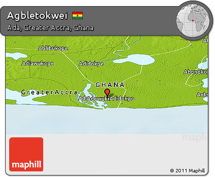 Physical Panoramic Map of Agbletokwei