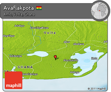 Physical Panoramic Map of Avaflakpota