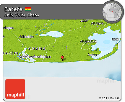 Physical Panoramic Map of Batefe