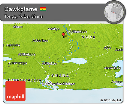 Physical Panoramic Map of Dawkplame