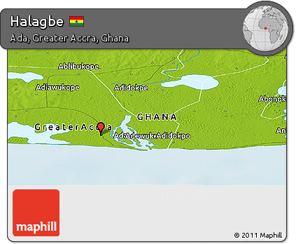 Physical Panoramic Map of Halagbe