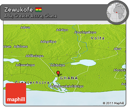 Physical Panoramic Map of Zewukofe