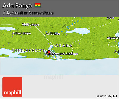 Physical Panoramic Map of Ada Panya