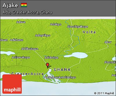 Physical Panoramic Map of Ajake