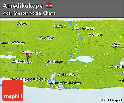 Physical Panoramic Map of Amedikukope