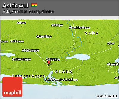 Physical Panoramic Map of Asidowui