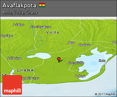 Physical Panoramic Map of Avaflakpota