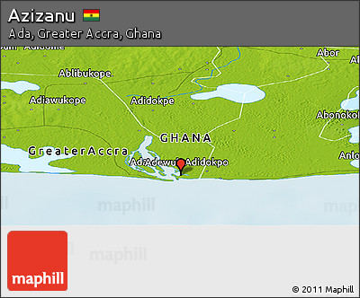 Physical Panoramic Map of Azizanu