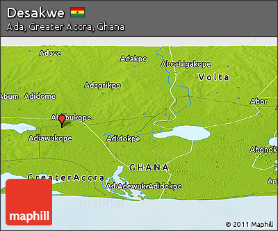 Physical Panoramic Map of Desakwe
