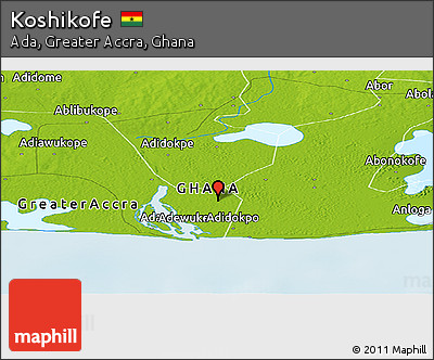 Physical Panoramic Map of Koshikofe