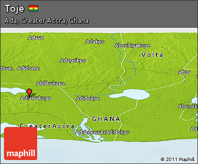 Physical Panoramic Map of Toje