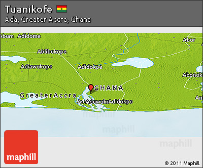 Physical Panoramic Map of Tuanikofe