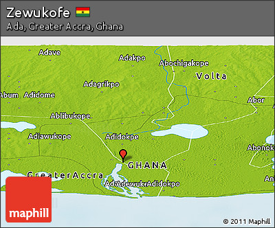 Physical Panoramic Map of Zewukofe