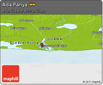 Physical Panoramic Map of Ada Panya