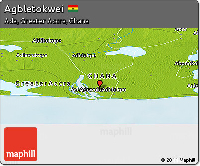 Physical Panoramic Map of Agbletokwei
