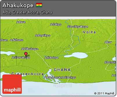 Physical Panoramic Map of Ahakukope
