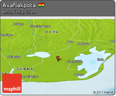 Physical Panoramic Map of Avaflakpota