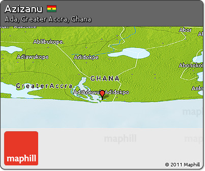 Physical Panoramic Map of Azizanu