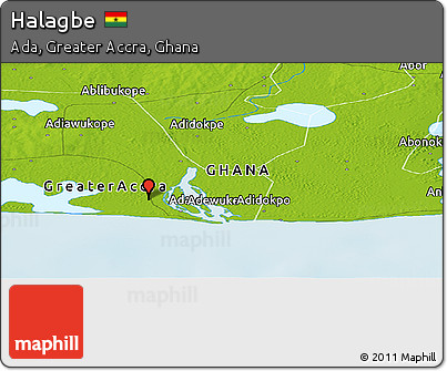 Physical Panoramic Map of Halagbe