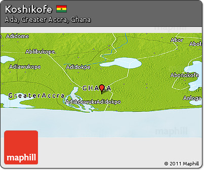 Physical Panoramic Map of Koshikofe