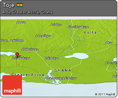 Physical Panoramic Map of Toje