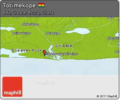 Physical Panoramic Map of Totimekope