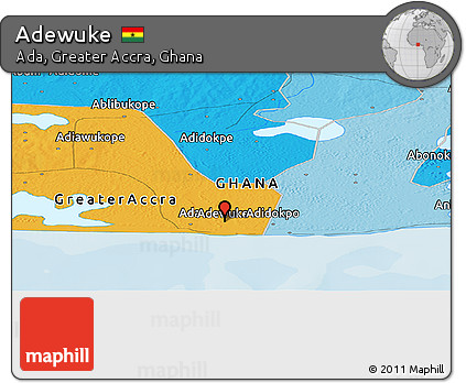 Political Panoramic Map of Adewuke