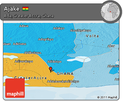 Political Panoramic Map of Ajake