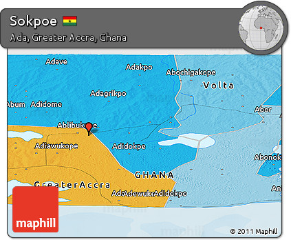 Political Panoramic Map of Sokpoe