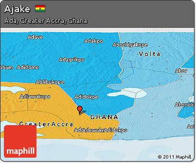 Political Panoramic Map of Ajake