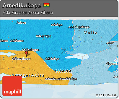 Political Panoramic Map of Amedikukope