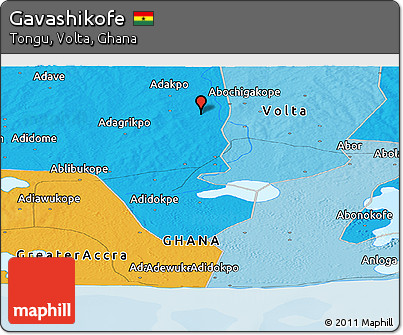 Political Panoramic Map of Gavashikofe