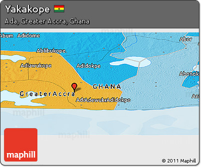 Political Panoramic Map of Yakakope