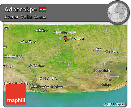 Satellite Panoramic Map of Adonrokpe
