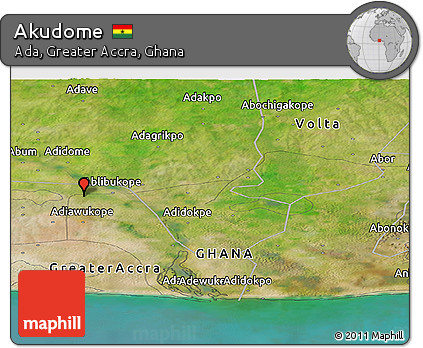 Satellite Panoramic Map of Akudome