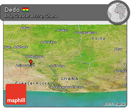 Satellite Panoramic Map of Dedo