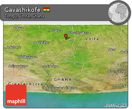 Satellite Panoramic Map of Gavashikofe