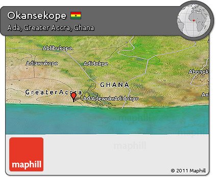 Satellite Panoramic Map of Okansekope