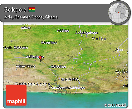 Satellite Panoramic Map of Sokpoe