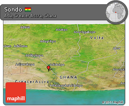 Satellite Panoramic Map of Sondo