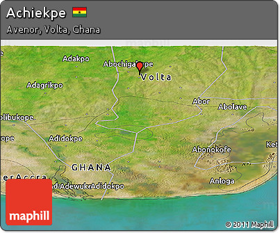 Satellite Panoramic Map of Achiekpe