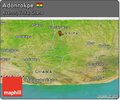 Satellite Panoramic Map of Adonrokpe