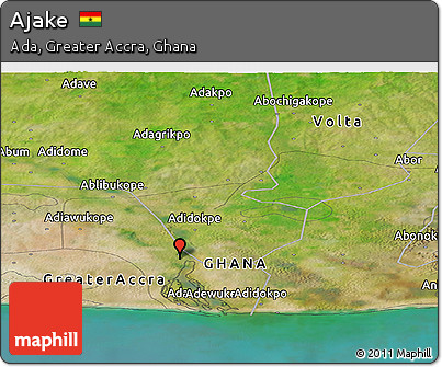 Satellite Panoramic Map of Ajake