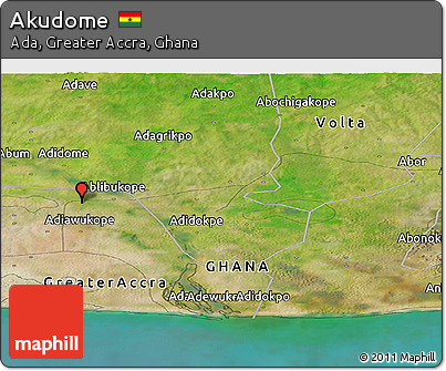 Satellite Panoramic Map of Akudome
